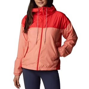 Chaqueta Deportiva Ligera Impermeable con Logotipo Personalizado para Gimnasio, Chaqueta Corta con Capucha Ajustable para Mujer, Cortavientos para Correr - Product Image 1