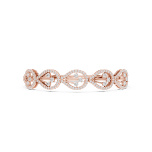 Luxury Rose Gold Diamond <b>Infinity</b> Link Bangle <b>Bracelet</b> Elegant Openwork Fine Jewelry Women's Wedding Anniversary Gift - Product Image 5