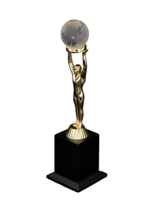 Trofeo Portátil Moderno y Personalizable Helios para el Mejor Deportista, Premio Dorado Brillante Metálico de Apex World Exports - Product Image 2