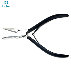 Pince professionnelle à bouche plate de 5,5 pouces avec manche noir pour extensions de cheveux à micro-anneaux, nano-perles et extensions à boucle – Outil de pose - Product Image 4