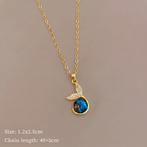 Gold Plated Stainless Steel Geometric Planet Pendant Necklace with Opal Space <strong>Star</strong> <strong>Design</strong> for Women - Product Image 6