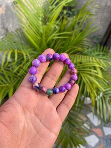 Certified Sugilite <b>Bracelet</b>: Sugilite <b>Beads</b> <b>Bracelet</b> (9.5-10mm) - Product Image 3