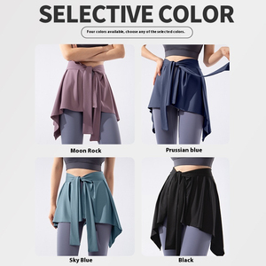 Jupe courte asymétrique pour femmes, grande taille, couleur unie, tissu satiné, tenue décontractée d'été, tenue de tennis - Product Image 6