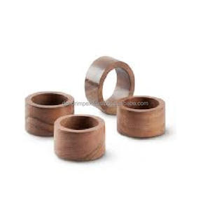 Support en bois réglable de couleur noire pour les fêtes stocké porte-anneau de serviette rond personnalisé pour la décoration de Table de fête et de mariage - Product Image 5