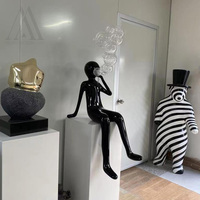 Sculpture de figurine humaine sans visage en fibre de verre, base en forme de fruit, accessoire de présentation pour magasin, design d'intérieur, artisanat artistique, vente en gros