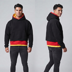 เสื้อฮู้ดดี้ผู้ชาย 3 ชั้น ขนาดใหญ่พิเศษ ผ้าฟลีซ 400 GSM เสื้อฮู้ดดี้แบบสวมหัว สไตล์ฤดูหนาวสำหรับผู้ชาย เสื้อฮู้ดดี้ 3 ชั้นสำหรับผู้ชาย - Product Image 5