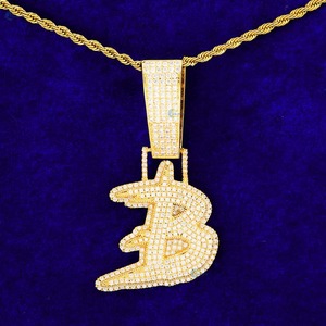 Custom Made <b>Initial</b> Letter Hip Hop Personalized Rose Gold Plated 925 Sterling <b>Silver</b> Iced Out Moissanite Name Letter <b>Pendant</b> - Product Image 3
