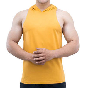 Débardeur à capuche uni pour homme, personnalisable, couleur unie, séchage rapide, respirant, idéal pour la gym – Meilleure vente - Product Image 1