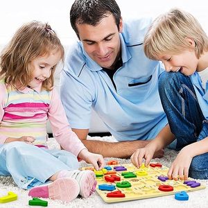 Rompecabezas de Madera con Letras Mayúsculas para Niños Pequeños de 3 a 5 Años, Preescolar, Niños y Niñas, Aprendizaje Educativo (Alfabeto) - Product Image 4