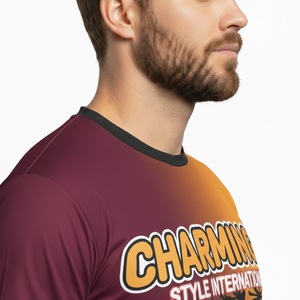 Camiseta Deportiva de Punto Sólido para Hombre, Manga Corta, Cuello Redondo, Transpirable, de Secado Rápido - Product Image 3