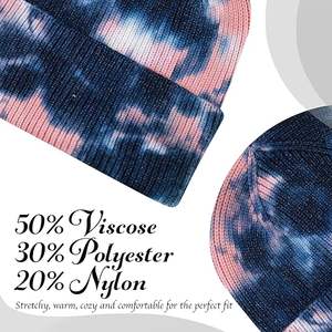 Nuevo Gorro de Punto Acrílico 100% para Mujer, Estilo Invernal, con Logotipo Personalizado, Degradado Tie-Dye, Hilo de Camuflaje, Bordado 3D, Inspirado en la Playa - Product Image 2