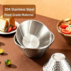 Bols en métal martelé de style coréen, isolés à double paroi, pour riz, soupe, nouilles, salades, ustensiles de cuisine, vaisselle, décoration - Product Image 2