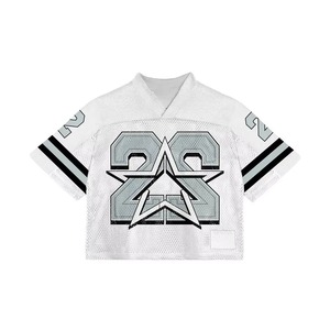 เสื้อแฟนอเมริกันฟุตบอลสั่งทำขายส่ง แบบสั้น ระบายอากาศได้ดี ผู้ผลิต OEM รับทำโลโก้แบบสั่งทำ พิมพ์ลายด้วยความร้อน รับผลิตแบรนด์ส่วนตัว - Product Image 4
