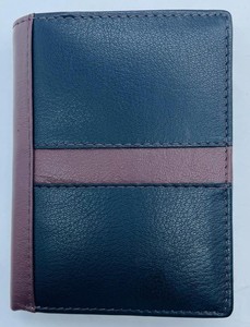 WRIZA Portefeuille horizontal en cuir pleine fleur bicolore marron et noir, porte-billets artisanal, profil fin, coutures durables - Product Image 1