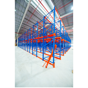 Étagère de stockage robuste en acier Q235, haute densité, assemblée, bleue/orange, avec rails de guidage boulonnés OEM - Product Image 2