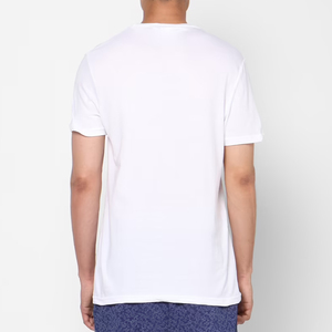 เสื้อยืดคอกลมแขนสั้นสีขาวทรงปกติสำหรับผู้ชาย ผ้าคอตตอนเจอร์ซีย์สีพื้น สวมใส่สบายๆ สไตล์ไฮสตรีท แห้งเร็ว - Product Image 5