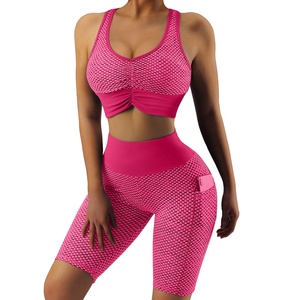 Women's Summer New 2 Piece Yoga Set Racerback Nylon Top Sports Bra <b>Leggings</b> <b>Pilates</b> Fitness Athletic Quick Dry Seamless - Product Image 1