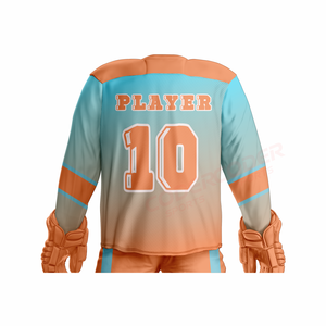 Meilleures ventes : Ensembles d'uniformes de hockey sur glace à prix d'usine, toucher doux, 100 % polyester, en gros, unisexe, respirant, manches longues, avec logo - Product Image 4