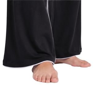 Manufacturer <b>Black</b> Women Long Sleeve Crop Lounge <b>Set</b> Soft Knit Button Front Cardigan Wide Leg <b>Pajama</b> Pants Sleepwear OEM Apparel - Product Image 3