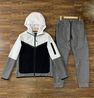Ensemble de survêtement blanc à capuche, manches longues, fermeture éclair, pantalon à cordon de serrage, unisexe adulte, respirant, en polyester, vêtements de sport