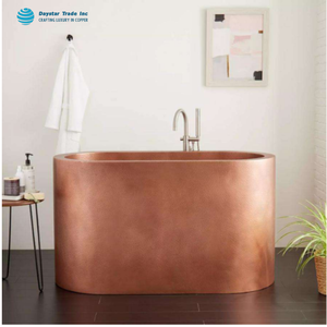 Bañera Ovalada de Cobre Puro de Doble Pared, Estilo Lujoso, Hecha a Mano, Resistente, Grande y Profunda, de la Marca Daystar Trade - Product Image 1