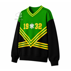 เสื้อสเวตเชิ้ตคอกลมผ้าฝ้ายปักลายสีเขียวและสีเหลืองสำหรับผู้หญิง แบรนด์ Chi Eta Phi เหมาะสำหรับชุดนักเรียนหญิงในชมรม - Product Image 2