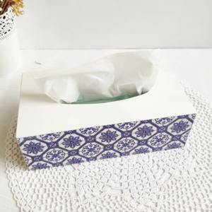 Boîte à mouchoirs en bois imprimé haute brillance, boîte à mouchoirs en bois poli imprimé pour décoration de salle de bain de luxe, accessoire de vente en gros - Product Image 6