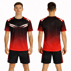Conjunto de Camiseta y Pantalones Cortos de Fútbol Personalizados, Uniforme de Entrenamiento de Fútbol con Degradado Negro y Verde, Kit Deportivo Transpirable - Product Image 2