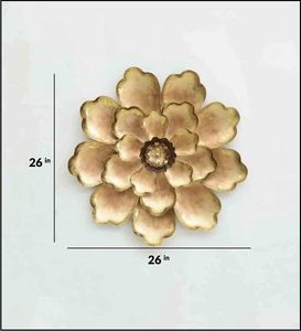 Decoración de Pared Floral Metálica, Arte Contemporáneo Hecho a Mano, Adorno Circular Colgante para Diseño de Interiores del Hogar - Product Image 4