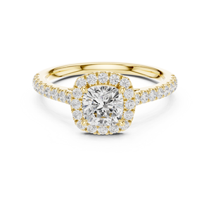 แหวนแต่งงานแฟชั่นคลาสสิก Aries Jewel ทอง 14K เพชร E VS 1 กะรัตทรงคุชชั่น เพชรเพาะเลี้ยงในห้องปฏิบัติการ IGI แหวนของขวัญหมั้น - Product Image 5