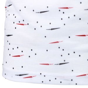 Men's <b>White</b> Short Sleeve Knitted <b>Polo</b> Shirt With Geometric Print Casual Style Regular Fit Button Front Design - Product Image 6