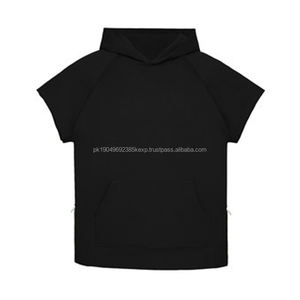 OEM Slim Fit Stringless <b>Hoodie</b> for Men Men's Streetwear Summer Lightweight Side Slits Zipper <b>Sleeveless</b> Gym Plain Dyed Winter - Product Image 4