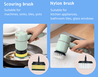 Brosse de nettoyage 2 en 1 pour éponge et épurateur électrique multifonctionnelle et portable pour la cuisine.