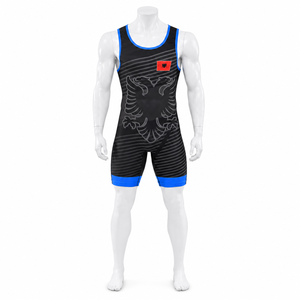 2024 MEGAMAPLE <b>Men's</b> Custom Digital Print Front Logo Breathable Light Weight Stretch Quick Dry 200gsm Tank Top <b>Wrestling</b> <b>Singlet</b> - Product Image 2