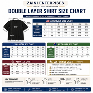 Mens Double Layer Shirt Premium 220 GSM Cotton Blend Black <b>Tee</b> <b>White</b> Short Sleeve O-Neck Regular Fit Custom Logo Graphic Print - Product Image 3