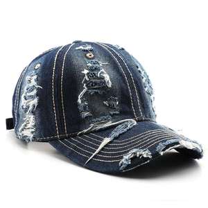 Casquettes de sport en coton de qualité supérieure, dernier design, personnalisées, casquette de baseball à 6 panneaux en tissu denim, casquettes décontractées ajustées avec logo sportif - Product Image 1