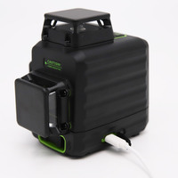 Niveau laser à faisceau vert 3D auto-nivelant 3x360 °   Projecteur à faisceau croisé avec batterie rechargeable et diode Osram LD