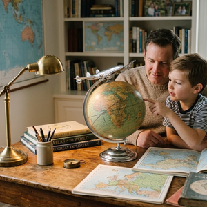 Globo Terráqueo de Escritorio con Base de Aluminio |   Globo Terráqueo de Plástico Resistente para Mesa de Estudio, Aprendizaje en el Aula y Decoración del Hogar - Product Image 3