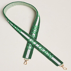 Correa para bolso con patrón de animales bordado con cuentas, hecha a mano con cuentas de semillas y flores - Product Image 1