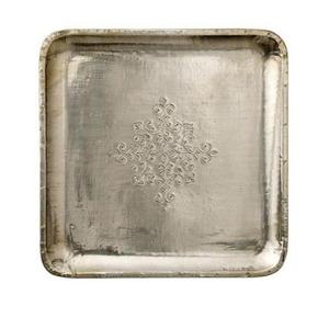 <b>Decorative</b> Silver Tray Bakery Serving Tray And Dish Handmade Cast Aluminium Fruits Snacks Display Trays Square Shape Table <b>Decor</b> - Product Image 1