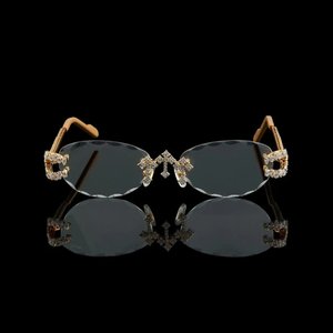 Lunettes de soleil carrées sans monture en cristal de qualité supérieure, branches en bois légères, unisexe, pour fêtes, voyages, usage quotidien et extérieur - Product Image 2