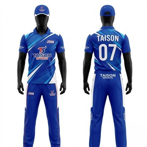 Premium Herren Polyester Cricket-Uniform 160 GSM Schnelltrocknend Team-Trikot Hosen Maßgeschneidertes Digital-Print Sportbekleidungs-Set für Vereine und Teams - Product Image 1