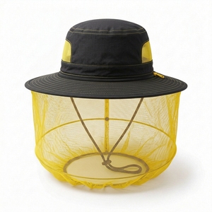 Chapeau anti-moustiques à large bord personnalisé OEM, respirant, protection solaire extérieure, avec moustiquaire amovible pour la randonnée, la pêche et le camping - Product Image 1