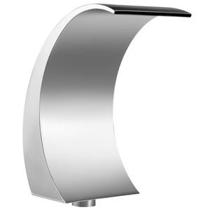 Fontana a Cascata in Acciaio Inox 39x20x3.8 cm Argento per Piscine Giardini Parchi Decorazione Esterna - Product Image 3