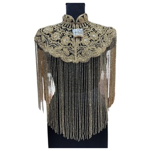 Cape brodée de créateur 2026 avec perles, 100 % coton, acier inoxydable, pour femme, mode, vente en gros, export - Product Image 1