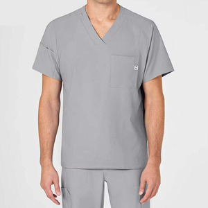 New Arrival Men's Solid Color Hospital Scrub Suits Lightweight Hospital Uniforms with Low MOQ for Healthcare Workers - Product Image 3