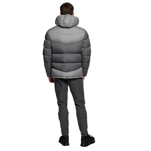 Veste matelassée rembourrée grise platine avec sangle de marque réfléchissante personnalisée aux poignets ajustables - Product Image 2