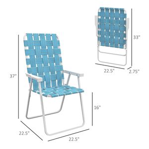 Set di 2 Sedie Pieghevoli Classiche Blu con Braccioli, Sedie Portatili per Campeggio e Giardino per il Massimo Comfort - Product Image 3