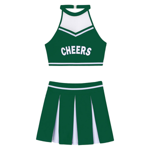 Uniforme de compétition de cheerleading haut de gamme pour filles avec couleurs d'équipe personnalisées, noms et numéros personnalisés, design élégant - Product Image 1