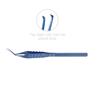 Pinzas de Capsulorrexis Inamura Cross-Action, Punta de 1.5 mm, Ángulo de 45°, 12 cm, Microcirugía Oftálmica, Acero Inoxidable, Quirúrgicas Manuales - Product Image 3